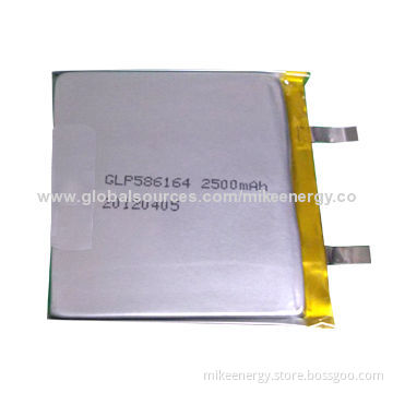 Lithium-polymer Battery with 2,500mAh Capacity and 3.7V Nominal Voltage